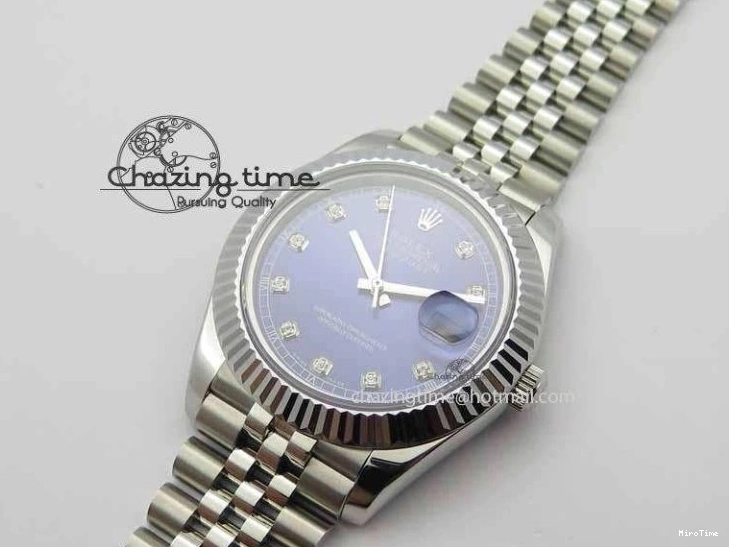MiroTime 0201 TopPick DateJust II 41mm BP Maker Best Edition Blue Diamonds Dial On New Version Jubilee Bracelet A 3621